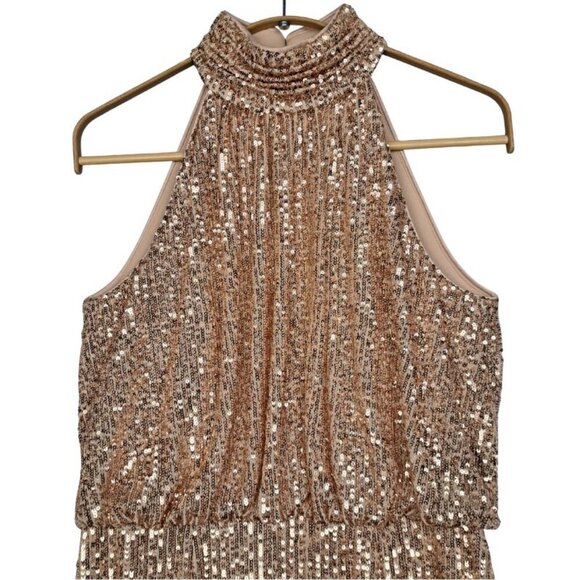 Eliza J Mock-Neck Sequined Bodycon Dress - Picture 4 of 12